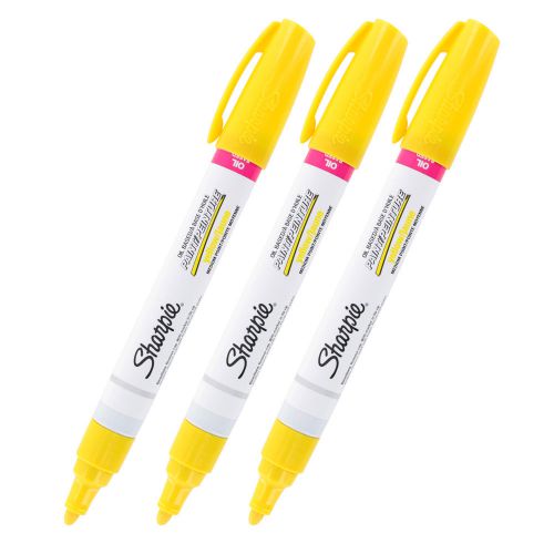Sharpie oil-based paint marker, medium point, yellow ink, pack of 3 for sale