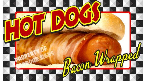 Hot Dogs Bacon Wrapped Decal 14&#034; Concession Food Truck Restaurant Vinyl Menu