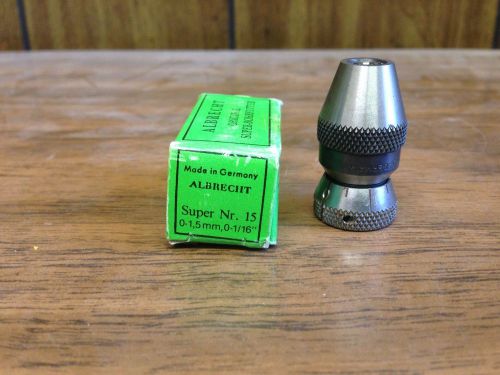 Albrecht 15 0&#034;-1/16&#034; 0-1.5mm j0 mount keyless chuck for sale