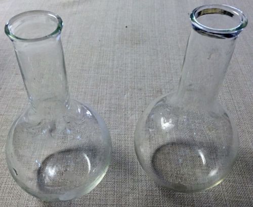 300 ml lab/chemistry glass flask round bottom - set of 2 for sale