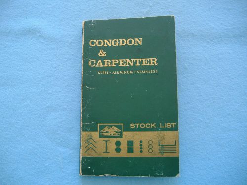 VINTAGE CONGDON &amp; CARPENTER 1964 STOCKLIST ADVERTISING CATALOGUE-STEEL-ALUMINUM