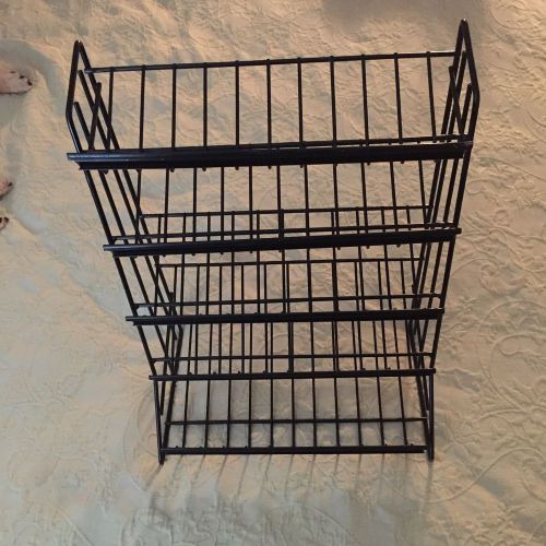 5 Tier Countertop Wire Rack w/Sign Channel Black