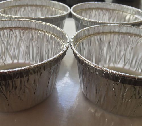 100 Aluminum Foil Muffin Cupcake Ramekin Cups (4oz) Disposable