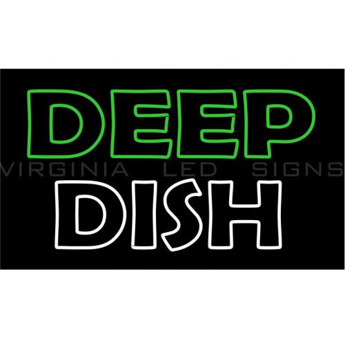 Deep Dish LED SIGN neon looking 24&#034;x14&#034; Pizza HIGH QUALITY VERY BRIGHT