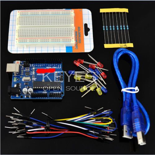 Basic Starter Kit UNO R3 400 Breadboard LED Jumper Wire Cable for Arduino
