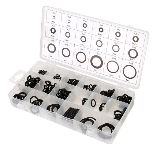 225pcs rubber o ring o-ring washer seals assortment black 18 sizes for car new for sale