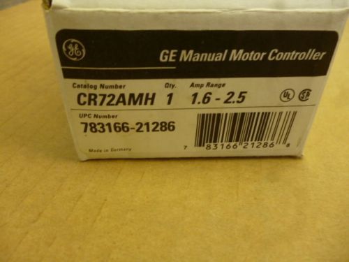 GE Manual Motor Controller CR72AMH Amp 1.6 - 2.5