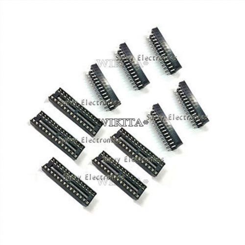 10 pcs dip-28 28 pin 28pin dip ic sockets adaptor solder type narrow #4164904