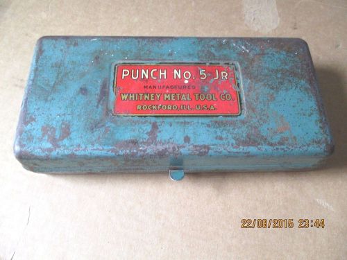 WHITNEY NUMBER NO 5 JR METAL PUNCH W/ 12 BITS IN METAL CASE SHEETMETAL FAB