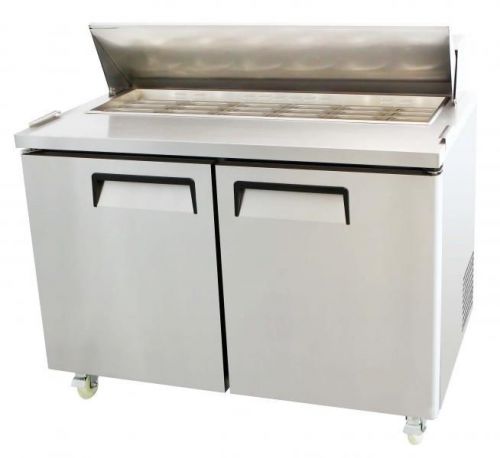 48&#034; 2 door refrigerated restaurant mega top salad prep table msf-8306 for sale