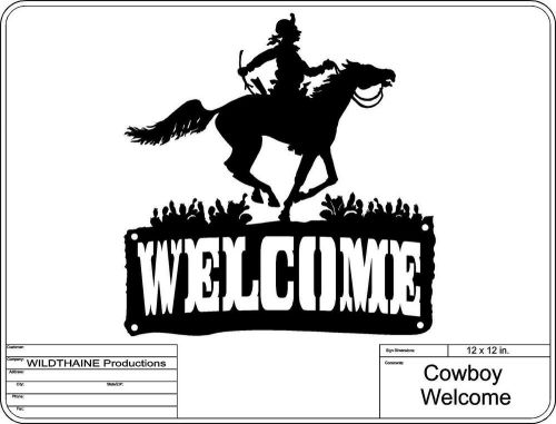 DXF File Cowboy Welcome CNC dxf Plasma Laser Scroll Saw Vector Dxf Cnc