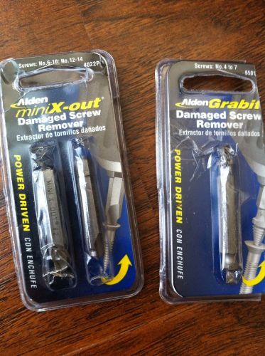Alden grabit &amp; mini x-out lot of 3 damaged screw remowers made in usa for sale