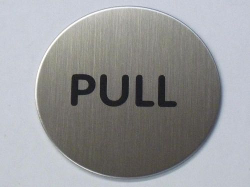 PICTO Durable signage brushed stainless steel stick on sign 4901 ?65mm PULL