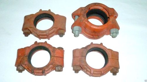 NOS lot of 4 VICTAULIC 2 1/2&#034; Gasket Clamp Fittings Pipe Sprinklers Roust-A-Bout