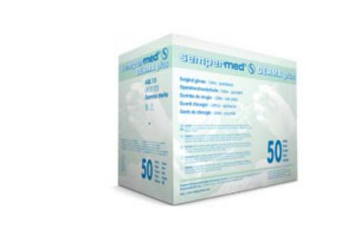 SEMPERMED DERMA PLUS LATEX POWDERED SURGICAL GLOVE - 6 BOXES OF 50 GLOVES EACH