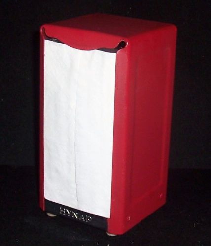 Vintage HYNAP Chrome &amp; Red Metal Restaurant Diner Double Napkin Holder Dispenser