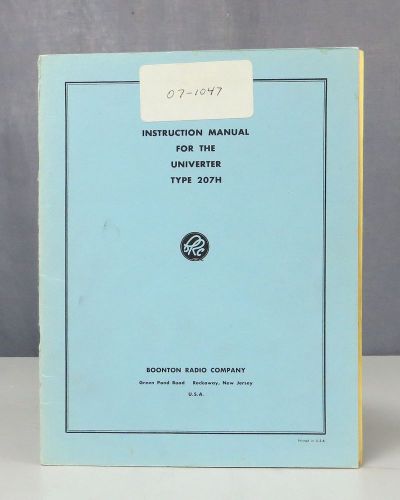 Boonton Univerter Type 207H Instruction Manual