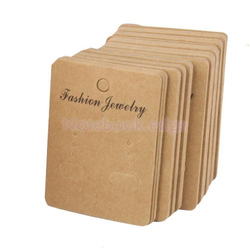 100 KRAFT PAPER EARRING EAR STUDS NECKLACE DISPLAY HOLDER HANGING CARDS TAGS