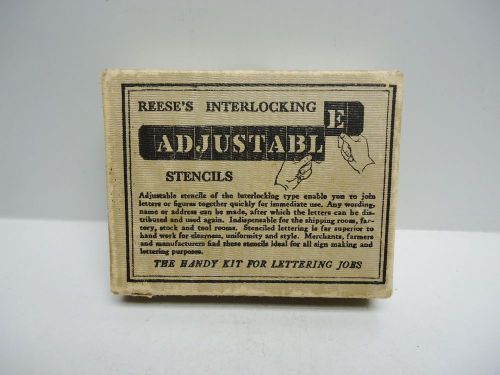 Vintage - REESE&#039;S INTERLOCKING ADJUSTABLE STENCILS - Brass 1 Inch Letter Set