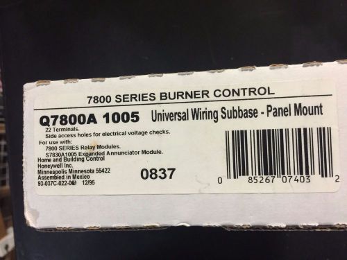 Honeywell Q7800A 1005 Universal Wiring Subbase for 7800 Series Flame Relays New