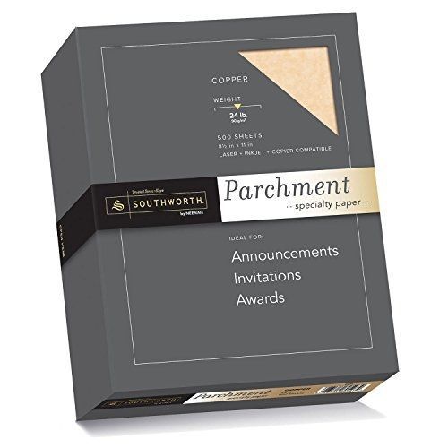 Southworth Parchment Specialty Paper, 8.5 x 11 inches, 24 lb, Copper, 500 per
