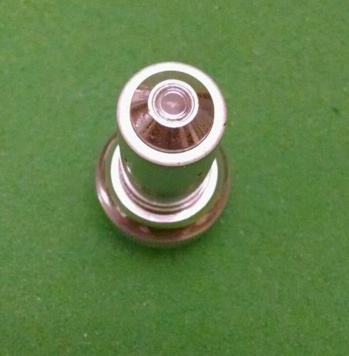 Microscope objective lens, about 40X, manufacturer unknown, makes image