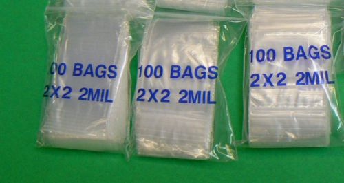 ZIP LOCK CLEAR BAGS 2&#034; x 2&#034; RECLOSABLE BAG 2MIL 300 PCS  CLEAR POLY BAGS R22
