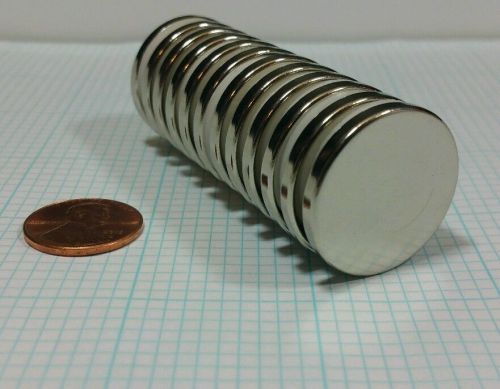 12 Neodymium N50 Disc magnets. Super Strong Rare Earth. 1&#034; x 1/8&#034; Craft Neo