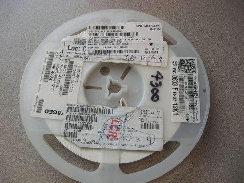 Reel of pcb components mfg no: rc0603fr-0712k1l qty on reel: 4300 for sale