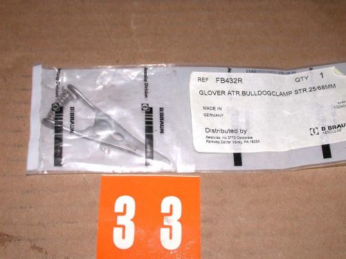 Braun Aesculap FB432R Glover ATR. Bulldog clamp STR. 25/68MM Free S&amp;H