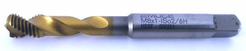 EMUGE Metric Tap M8x1 SPIRAL FLUTE HSSCO5% M35 HSSE TiN Coated
