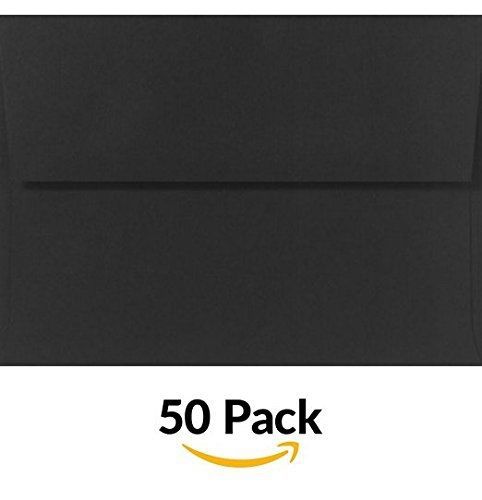 A7 Invitation Envelopes w/Peel &amp; Press (5 1/4 x 7 1/4) - Black Linen (50 Qty.) |