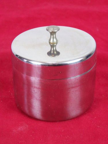 POLAR STAINLESS STEEL TYPE 18-8 25 2 58 METAL JAR WITH LID MEDICAL VINTAGE