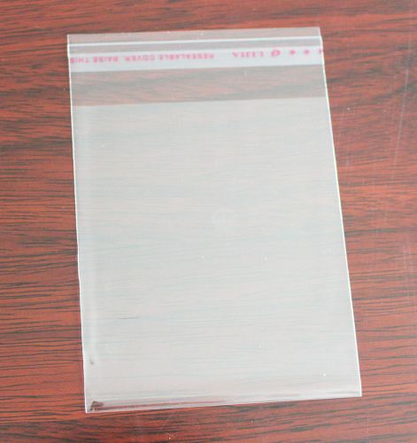 1x 100pcs 8cmx12cm Self Adhesive Plastic Bag Clear Jewelry Packaging