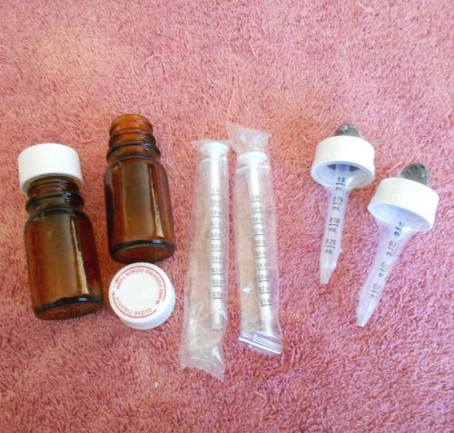 2ea Oral Syringes, Eye Droppers, 1oz Amber Bottles &amp; Lids for Pets Meds, Crafts
