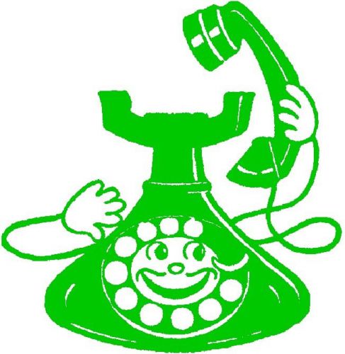 30 Custom Vintage Green Cartoon Telephone Personalized Address Labels