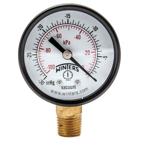 Winters PEM Series Steel Dual Scale Economy Pressure Gauge, 1/4&#034; NPT Bottom