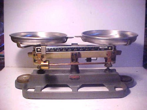 VINTAGE OHAUS BALANCE SCALE COMPLETE EXCELLENT