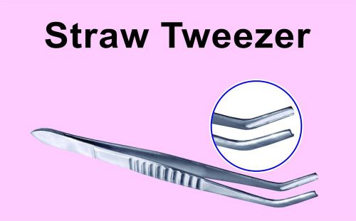 AI Straw Forceps/Tweezers, Stainless Steel 12&#034;