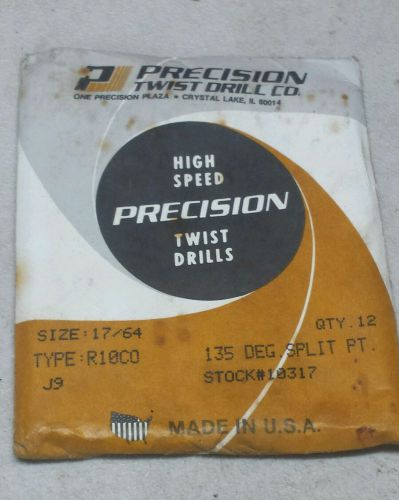 12 new Precision Twist drill bits 17/64&#034; R10CO, J9, 10317, Made in USA