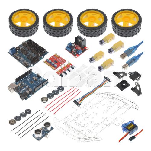 26-11-0012 New Multi Functional 4WD Robot Car Kit for Arduino