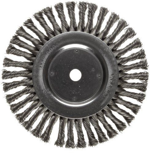 Weiler dualife wire wheel brush, round hole, steel, full twist knotted, 8&#034; for sale