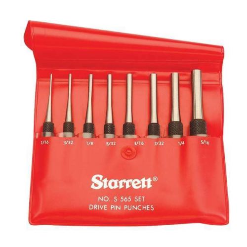 Starrett 8pc 4&#034; drive pin punch set - model: s565pc length: 4&#034; for sale