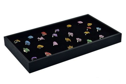 NEW 3 Plastic 72 Slot Velvet Ring Insert Jewelry Display Tray Holder Case
