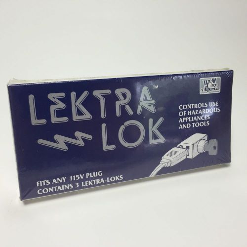 Lektra lok power plug lock-out locking electrical device safety w/ keys outlet for sale