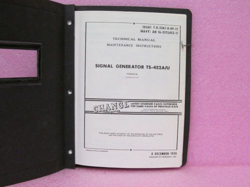 Military Manual TS-452A/U Signal Generator Service Manual w/Schematics (2/68)