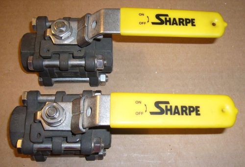 Lot of Two Sharpe 3-Piece Carbon Steel Ball Valves 1&#034; Socket Weld Standard Port
