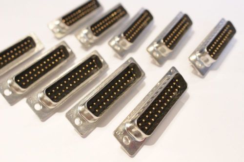 (10) TYCO DB25 DSUB 25 PIN MALE CONNECTOR SOLDER CUP PANEL MOUNT