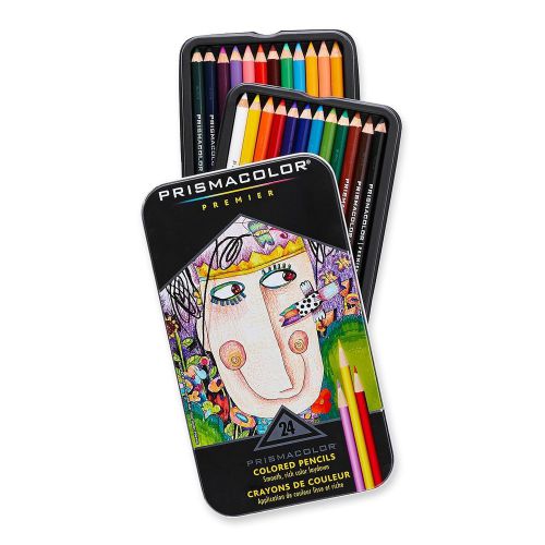 NEW Prismacolor-Premier-Soft Core Colored Pencil-Set-of-24-Assorted-Colors