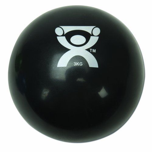 Cando 10-3165 Black Plyometric Weighted Ball, 5&#034; Diameter, 6.6 lbs Weight